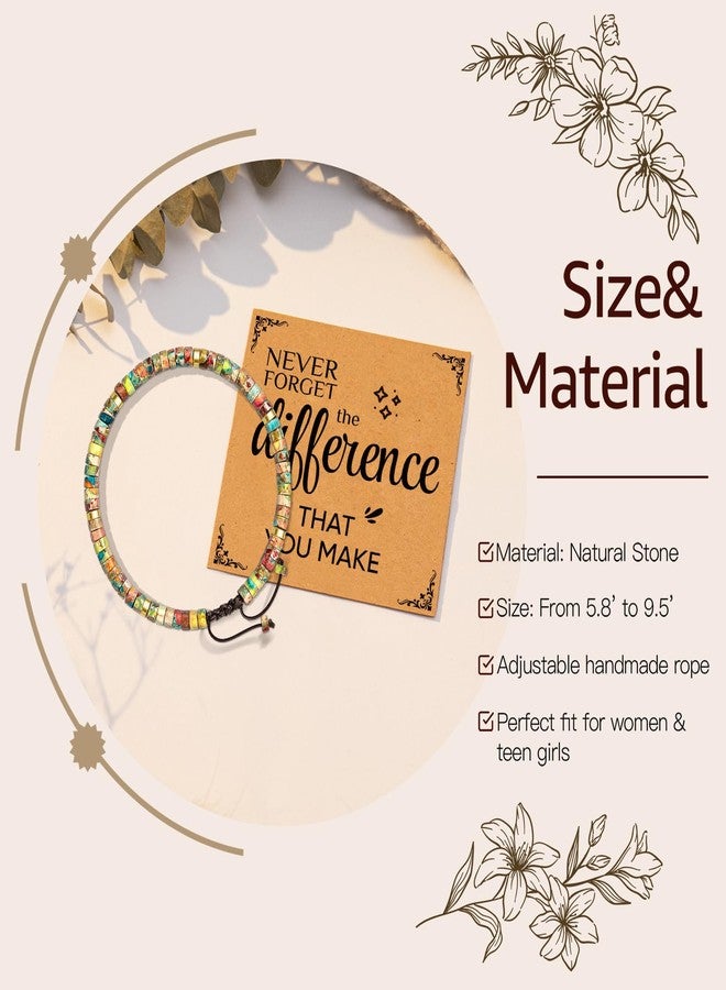 AGOT Thank you Gifts for Women - Never Forget The Difference That You Make - Natural King Stone Bracelet Appreciation Gifts for Mentor Teacher Nurse, Going Away Gift Retirement Gift for Employee Coworker - Image 2