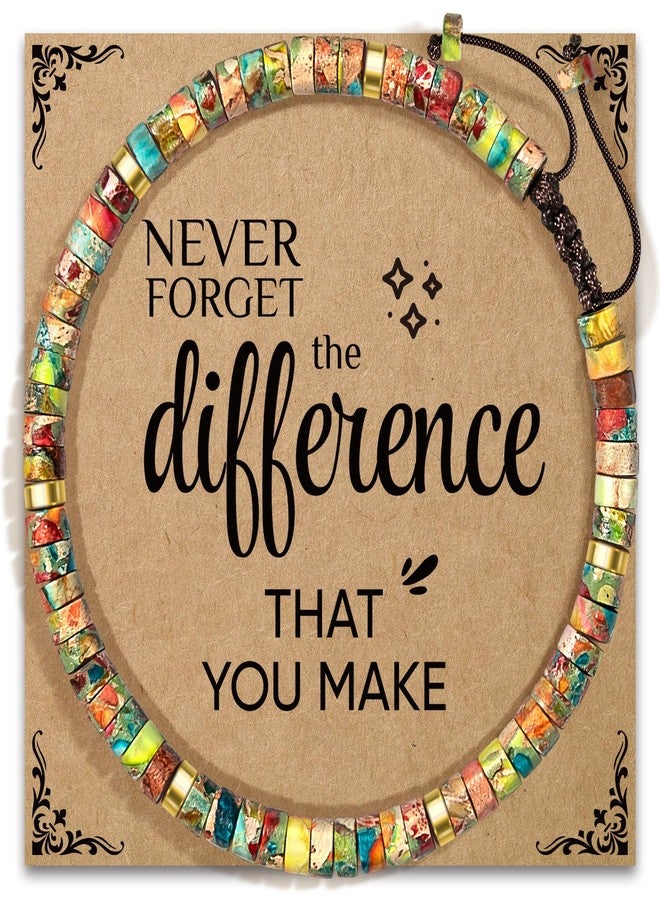 AGOT Thank you Gifts for Women - Never Forget The Difference That You Make - Natural King Stone Bracelet Appreciation Gifts for Mentor Teacher Nurse, Going Away Gift Retirement Gift for Employee Coworker - Image 1