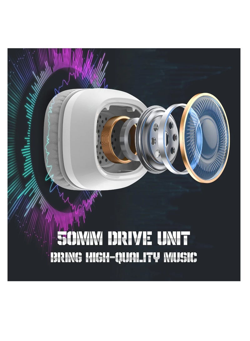 onikuma X22 Gaming Headset,Over-Ear Gaming Wired Headphones For PS4/PS5/XOne/XSeries/NSwitch/PC,White - Image 4