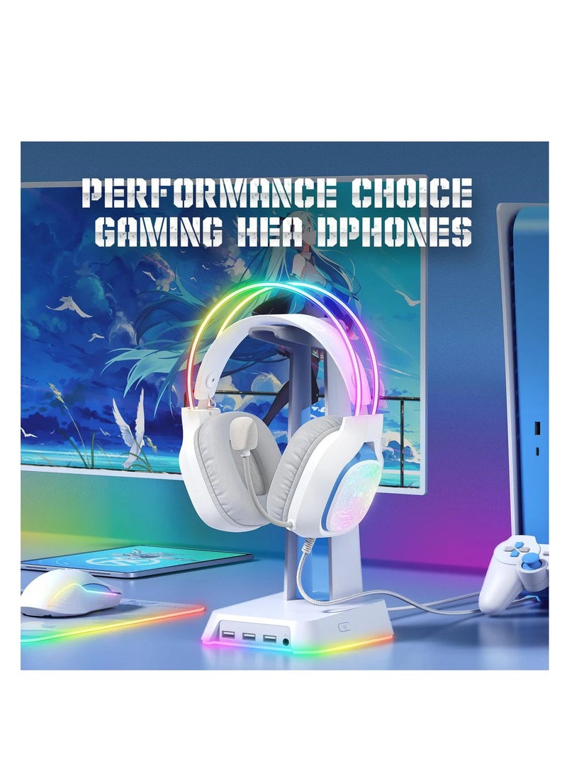 onikuma X22 Gaming Headset,Over-Ear Gaming Wired Headphones For PS4/PS5/XOne/XSeries/NSwitch/PC,White - Image 2