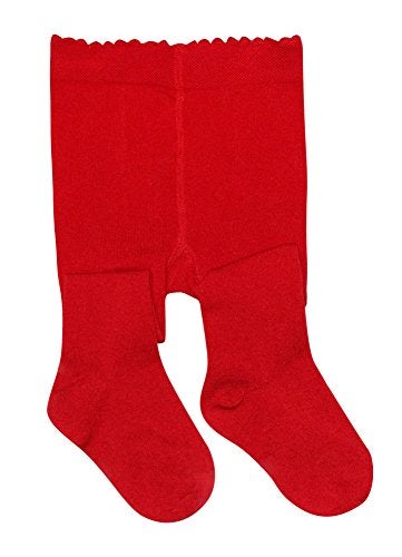 BEAR MUM Baby Girls' Seamless Organic Cotton Tights Red 12-24month - Image 4