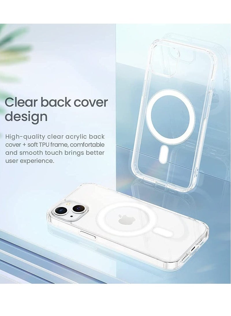Raxoom Clear Case Compatible with iPhone 13 Case, Magnetic Case with Built-in Magnets Compatible with MagSafe, Crystal Clear [Yellow Resistant] Slim Soft TPU Bumper Cover - Image 2