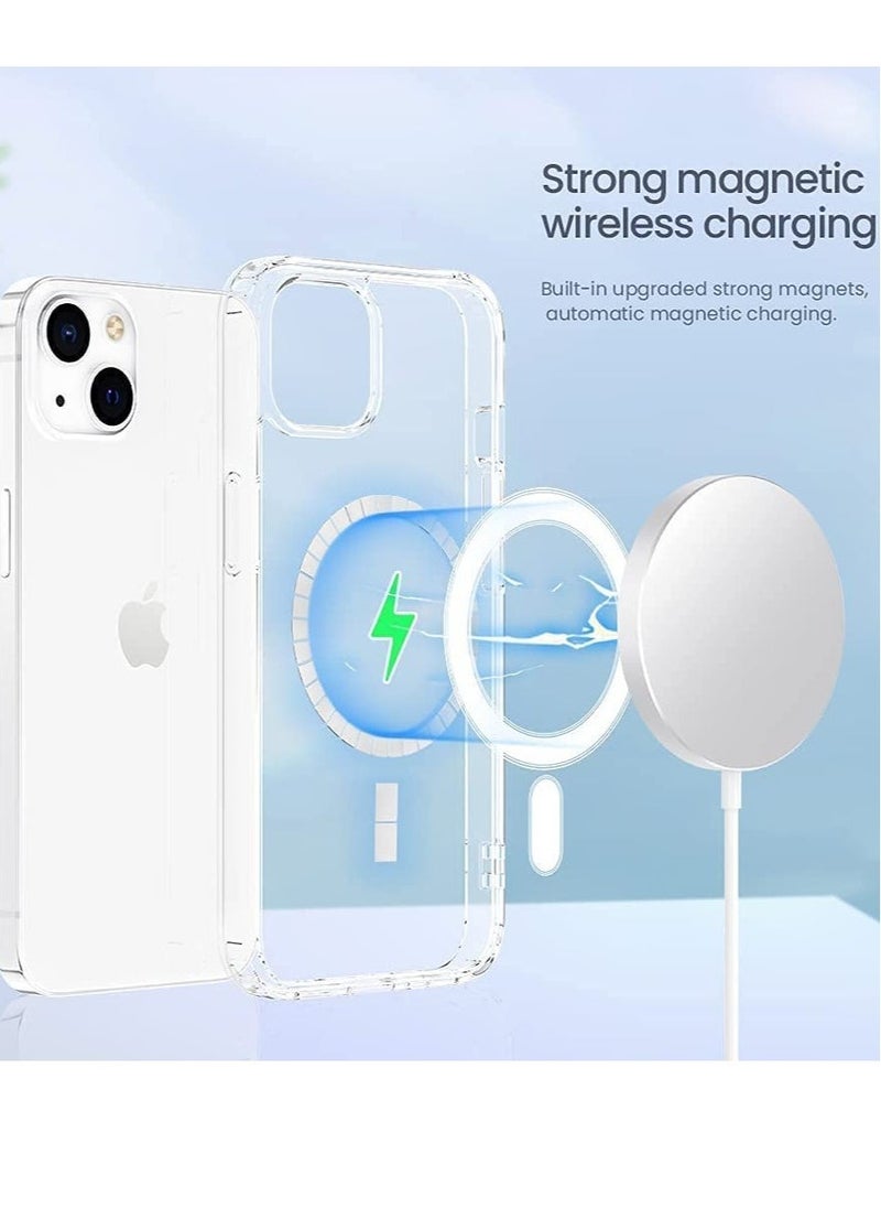 Raxoom Clear Case Compatible with iPhone 13 Case, Magnetic Case with Built-in Magnets Compatible with MagSafe, Crystal Clear [Yellow Resistant] Slim Soft TPU Bumper Cover - Image 1