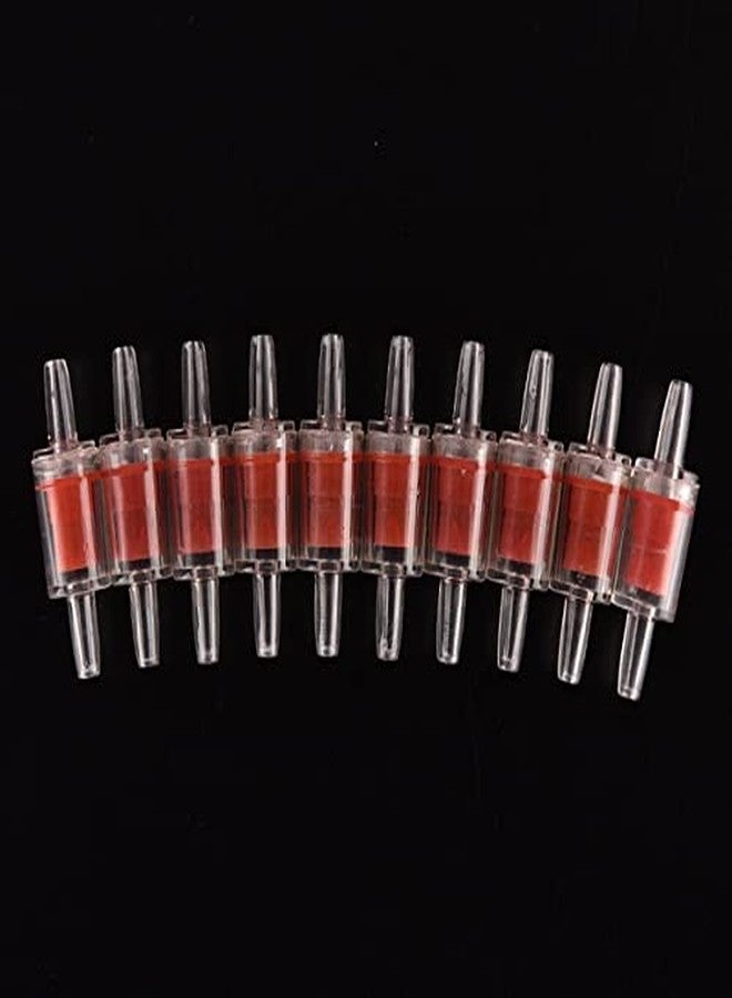 Vayinato Aquarium Air Pump Check Valve One Way, 10 Pcs - Fish Tank Non-Return Valve Plastic Accessories (Red) - Image 1