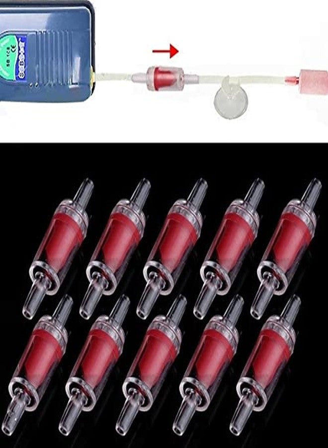 Vayinato Aquarium Air Pump Check Valve One Way, 10 Pcs - Fish Tank Non-Return Valve Plastic Accessories (Red) - Image 2