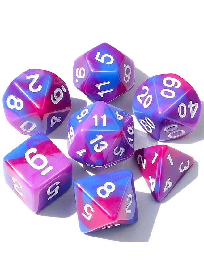 CiaraQ DND Polyhedral Dice Set for Dungeons and Dragons RPG MTG Role Playing Table Games-with 1 Dice Pouch (Blue+Purple+Red) - Image 1