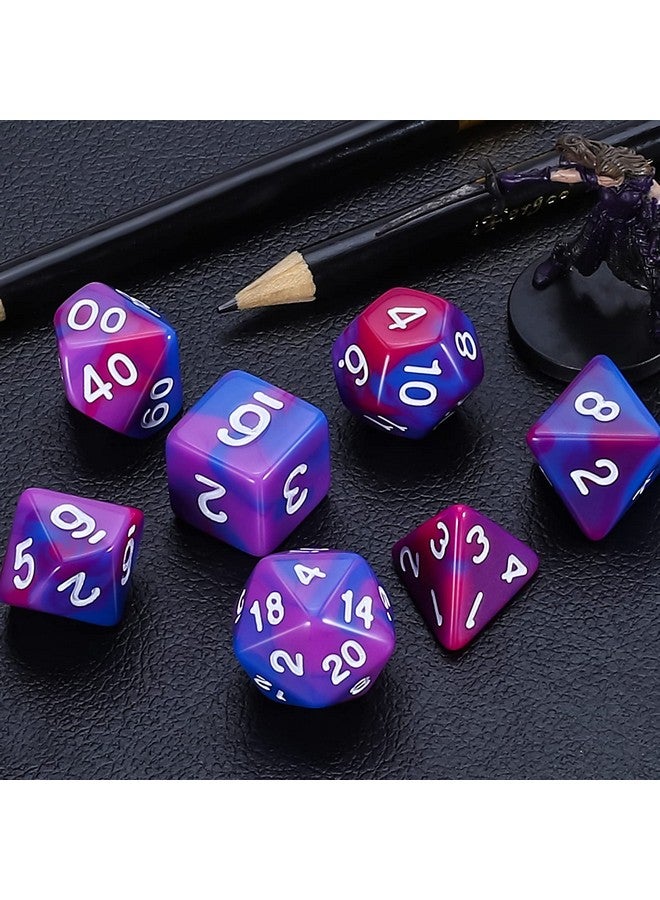 CiaraQ DND Polyhedral Dice Set for Dungeons and Dragons RPG MTG Role Playing Table Games-with 1 Dice Pouch (Blue+Purple+Red) - Image 5