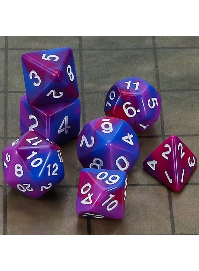 CiaraQ DND Polyhedral Dice Set for Dungeons and Dragons RPG MTG Role Playing Table Games-with 1 Dice Pouch (Blue+Purple+Red) - Image 2