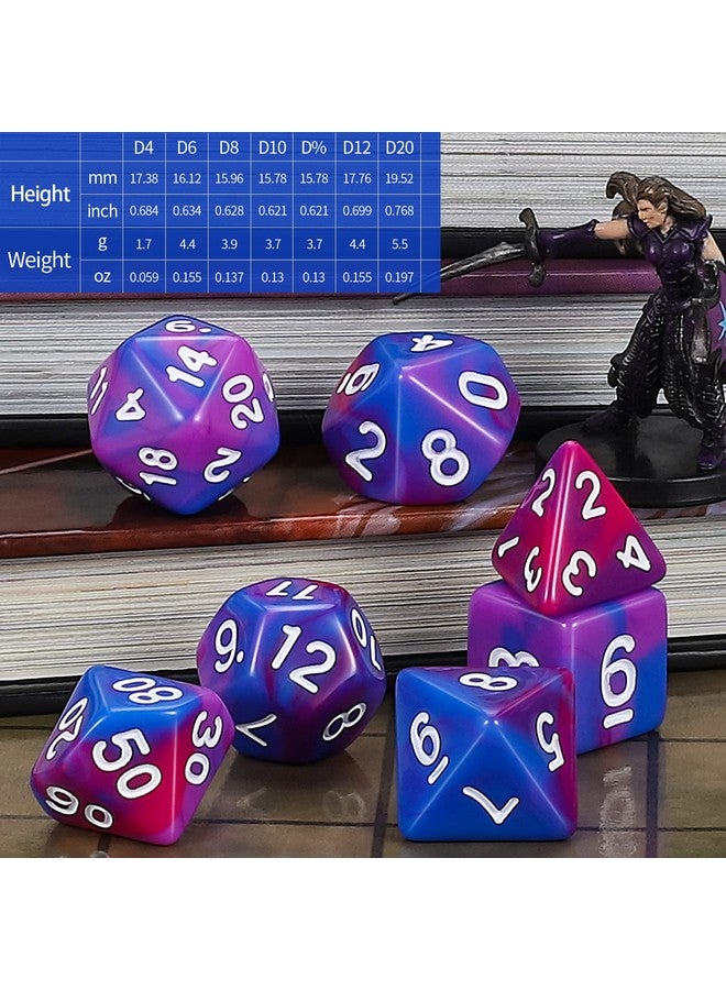 CiaraQ DND Polyhedral Dice Set for Dungeons and Dragons RPG MTG Role Playing Table Games-with 1 Dice Pouch (Blue+Purple+Red) - Image 3