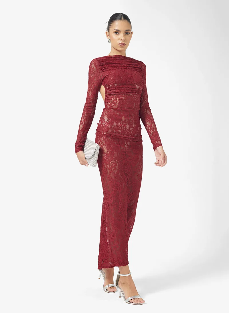 Ginger Backless Lace Bodycon Dress