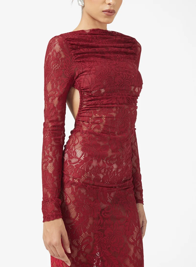 Ginger Backless Lace Bodycon Dress