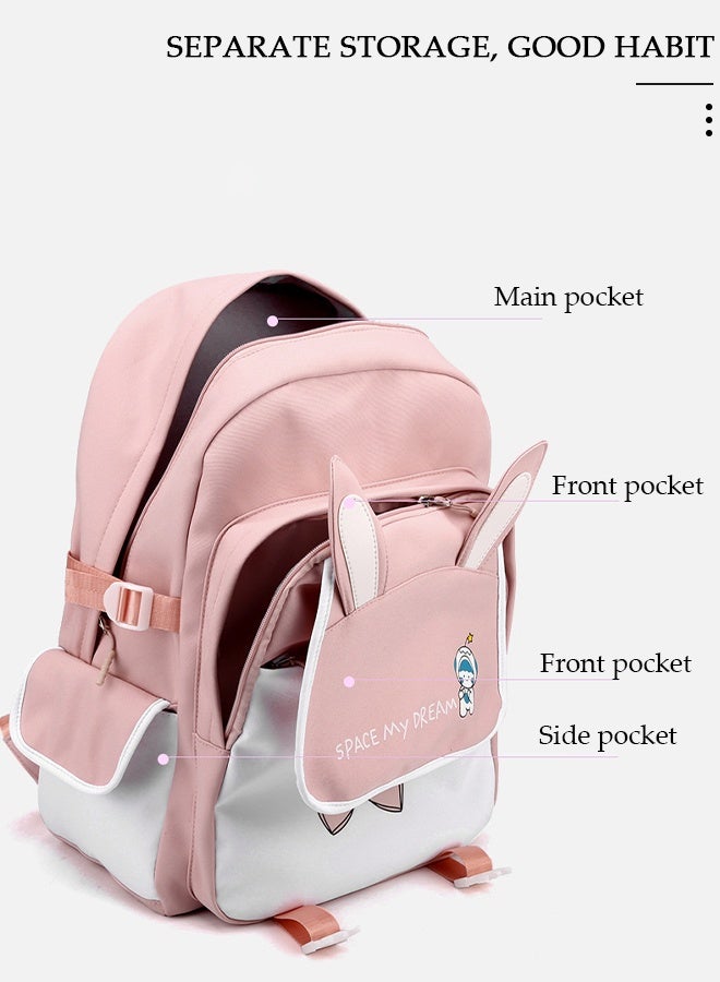 DUNISO Lightweight Girl's School Backpack with Pencil Case Waterproof Book Bag with Compartments for Teen Girl Kid Students Elementary Kids' School Bag With Large Capacity - Image 5