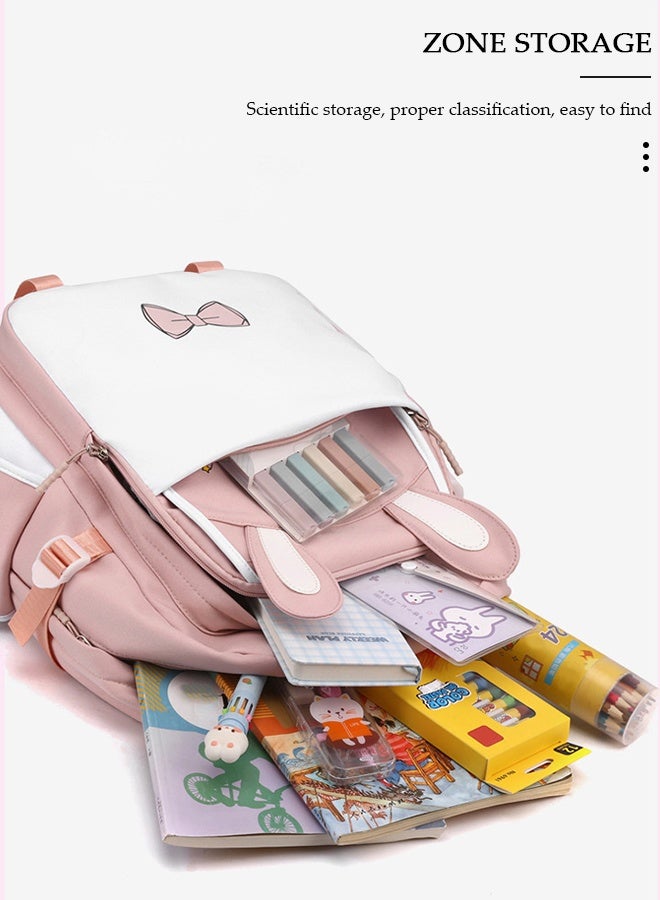 DUNISO Lightweight Girl's School Backpack with Pencil Case Waterproof Book Bag with Compartments for Teen Girl Kid Students Elementary Kids' School Bag With Large Capacity - Image 3