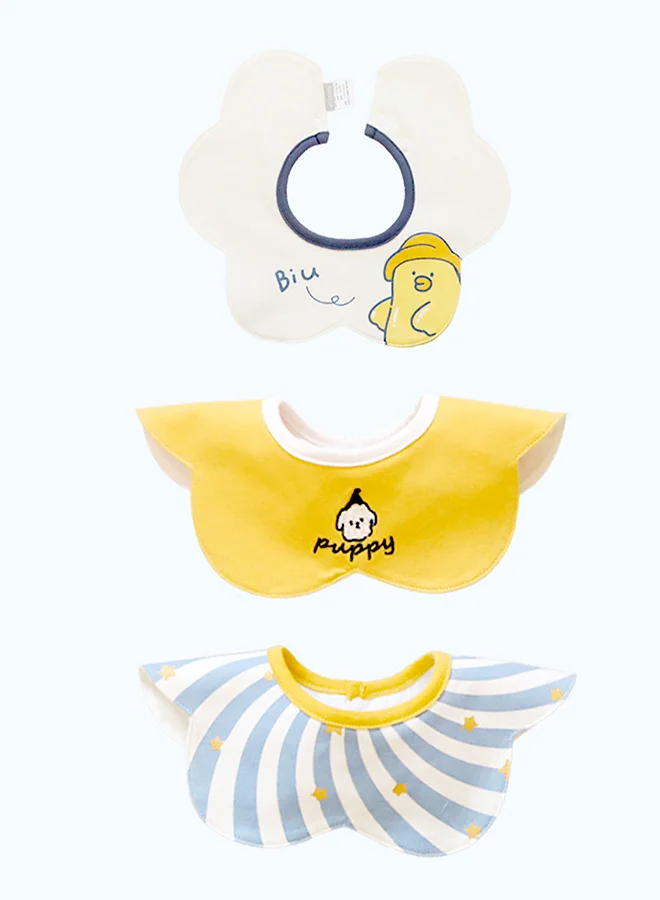 LITTLE SURPRISE BOX Little Surprise Box, 3PCS Set, Duck print premium adjustable button closure & wide shoulder size bibs