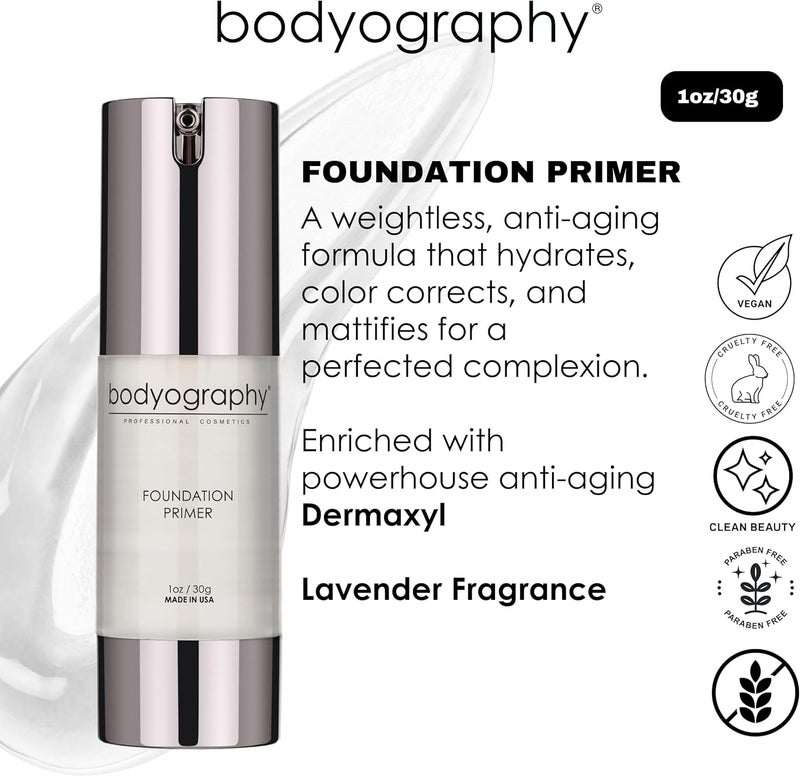 Bodyography Foundation Primer - Clear Anti-Aging Makeup Primer with Vitamin E, Jojoba, and Grapeseed Oil - Image 3