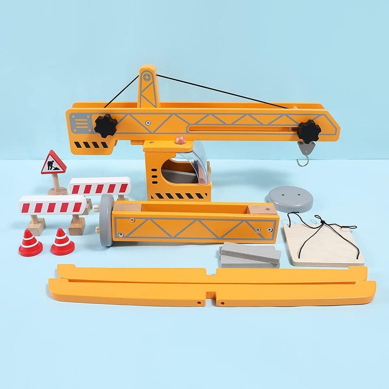 Hape Wooden Crane Lift Toy – Encourages Imaginative Play, Builds Coordination & Creativity, Durable Construction Toy for Kids 3+, Promotes Storytelling & Motor Skills Development - Image 4