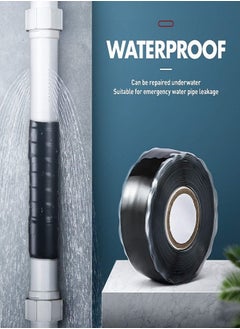 Seal Self Fusing Silicone Tape,1Rolls 1 Inch *9.84 Feet Water Leak Seal Tape for Emergency Pipeline Repair/Cable Bandage/Tool Fixing（Black）zip tape silicone tucking plumbing leak repair plumbers rescue self-fusing self fusing waterproof electrical - pzsku/Z9589538526B19E0511DCZ/45/_/1730967879/a49a9a40-233e-4265-8831-a8d3390b5652