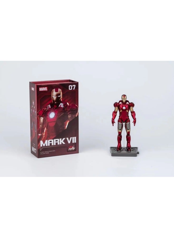 China Mobile Marvel Iron Man إصدار الذكرى السنوية العاشرة، سلسلة Gnaku مقاس 4 بوصات - اللون: إصدار الذكرى السنوية العاشرة إصدار أساسي مقاس 4 بوصات - Iron Man MK7 - Image 1