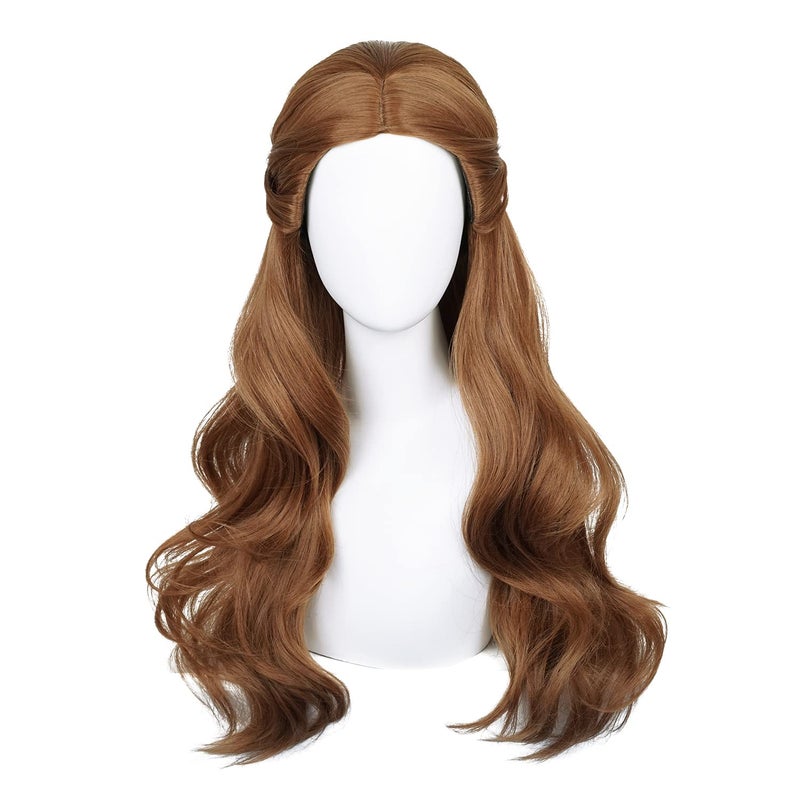 TSNOMORE Princess Cosplay Wig Long Light Brown Wavy Synthetic Hair with Braid for Girls Halloween Costume Wig