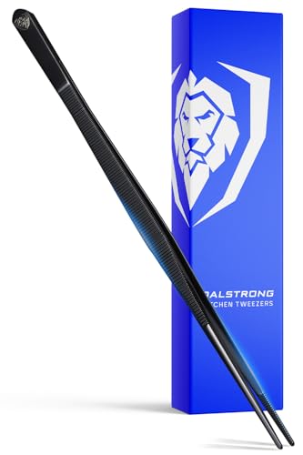 DALSTRONG Chef Tweezers Professional Kitchen Tongs- 12" high-precision Tweezer Tongs for Cooking - Stainless Steel Black w/vTitanium Coating -BBQ, Plating, Multi-use - Image 1