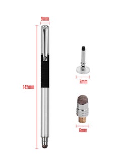 NIBEMINENT 2 In 1 Touchscreen Precision Stylus Pen With Conductive Head And Disc Tip Universal Silver  - Image 2