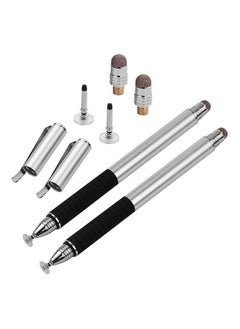 NIBEMINENT 2 In 1 Touchscreen Precision Stylus Pen With Conductive Head And Disc Tip Universal Silver  - Image 1