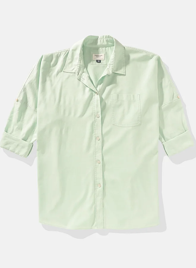 امريكان ايجل Pocket Detail Button Down Oversized Shirt