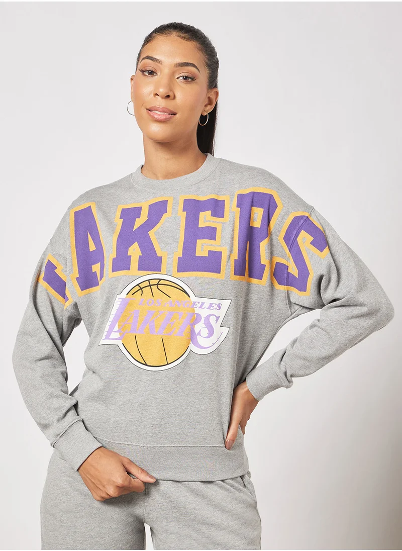 Mitchell & Ness Logo Fleece Los Angeles Lakers Sweatshirt