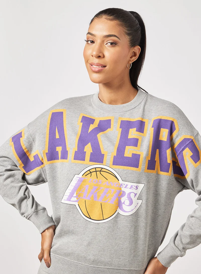 Mitchell & Ness Logo Fleece Los Angeles Lakers Sweatshirt