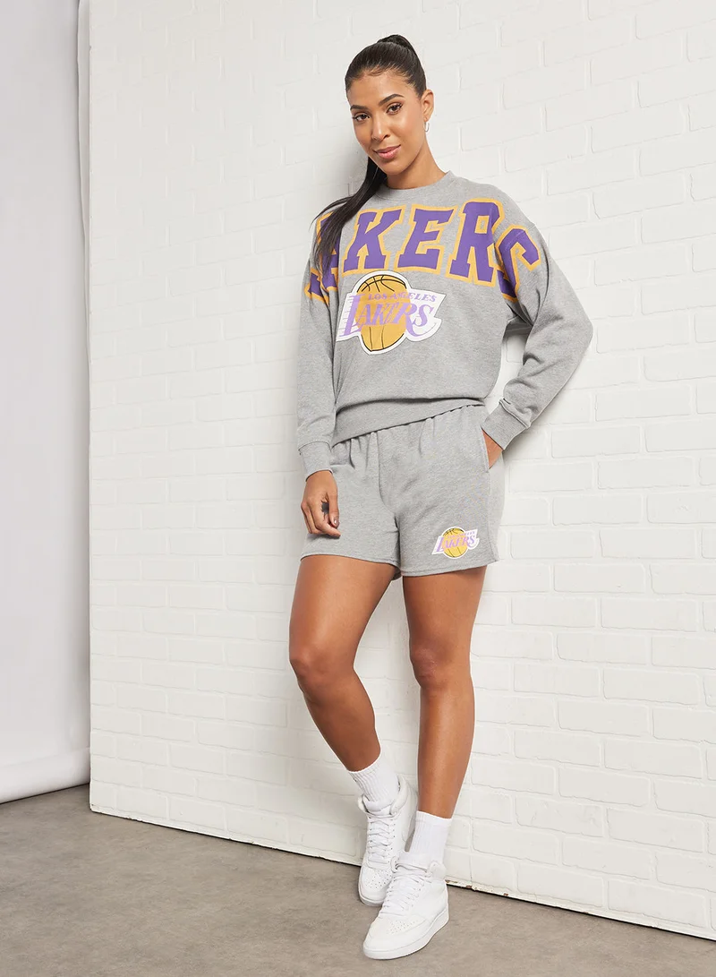 Mitchell & Ness Logo Fleece Los Angeles Lakers Sweatshirt