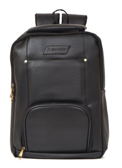 STORYTELLER Faux Premium Vegan Leather Finish Laptop Backpack 20"Black Sleek Elegance and Modernity design  - Image 1