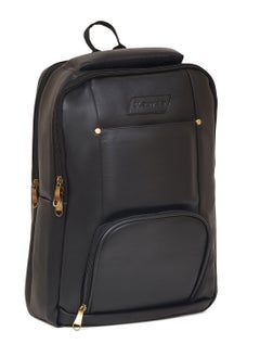 STORYTELLER Faux Premium Vegan Leather Finish Laptop Backpack 20"Black Sleek Elegance and Modernity design  - Image 2