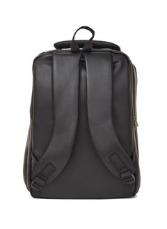 STORYTELLER Faux Premium Vegan Leather Finish Laptop Backpack 20"Black Sleek Elegance and Modernity design  - Image 4