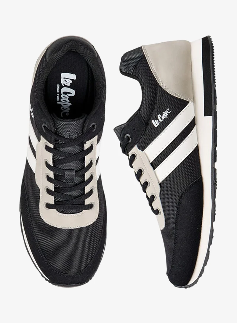 Lee Cooper Men's Panelled Sneakers with Lace-Up Closure