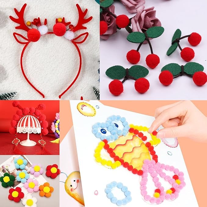 Bhavya Enterprises 100 Pieces Pom Poms 1 Inch Craft Pom Poms Puff Balls for DIY Arts, Crafts Projects, Christmas Home Decorations, Decorations for Party, Home Decor, Baby Shower Gifts etc (White) - Image 4