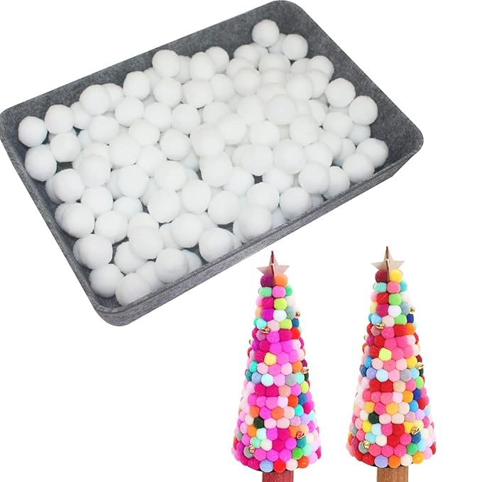 Bhavya Enterprises 100 Pieces Pom Poms 1 Inch Craft Pom Poms Puff Balls for DIY Arts, Crafts Projects, Christmas Home Decorations, Decorations for Party, Home Decor, Baby Shower Gifts etc (White) - Image 2