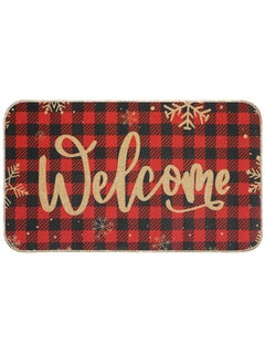 Red And Black Checks Winter Snowflake Welcome Doormat,18 X 30 Inch Black Red Buffalo Plaid Christmas Mat For Indoor Outdoor Home Garage Non-Slip Floor Mat Winter Christmas Welcome Sign - pzsku/Z95898D5117F724CA8D8EZ/45/_/1735214421/99f982b5-6739-4c69-bd9a-4a711d5da468