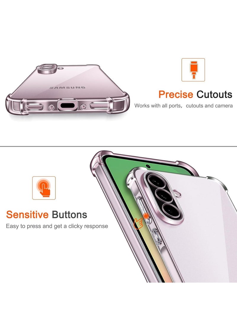 جراب شفاف مقاوم للصدمات لهاتف سامسونج جالاكسي A56 - شفاف للغاية، متين، وفتحات دقيقة - حماية من الخدوش والغبار والبقع - جراب خلفي شفاف من السيليكون لهاتف سامسونج جالاكسي A56 - Image 3