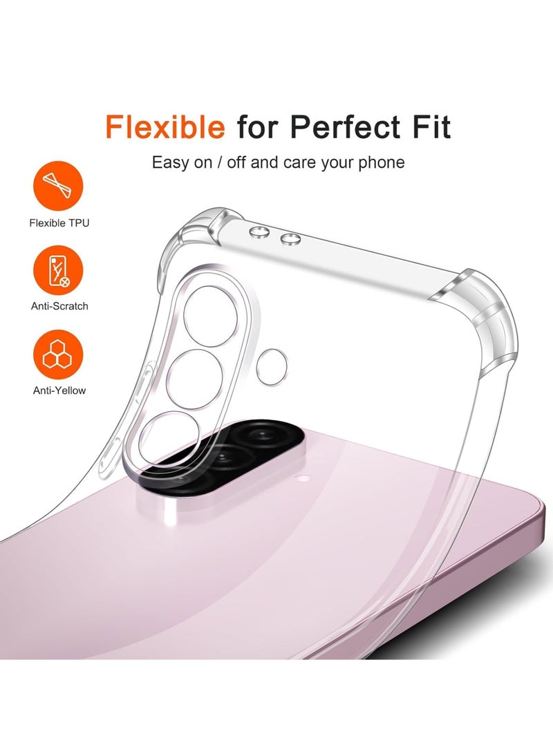 جراب شفاف مقاوم للصدمات لهاتف سامسونج جالاكسي A56 - شفاف للغاية، متين، وفتحات دقيقة - حماية من الخدوش والغبار والبقع - جراب خلفي شفاف من السيليكون لهاتف سامسونج جالاكسي A56 - Image 4