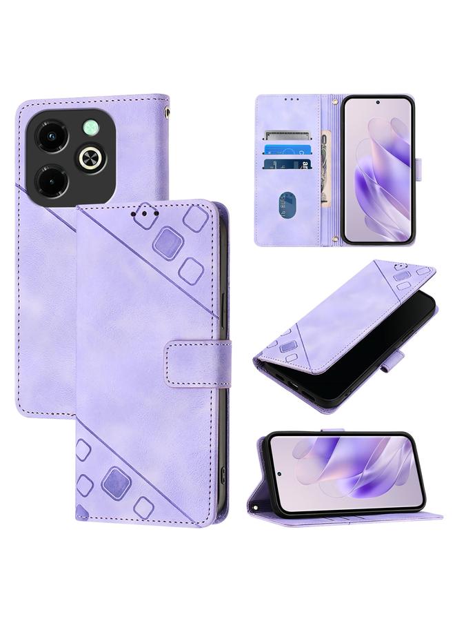 اس-توب جراب لهاتف Infinix Hot 40i مصنوع من الجلد المنقوش - Image 1