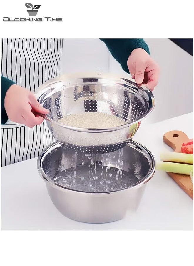 BLOOMING TIME Multifunctional Stainless Steel Kitchen Basin 3-Piece Set  - Image 3