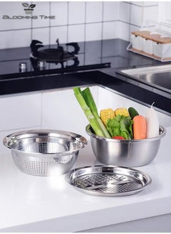 BLOOMING TIME Multifunctional Stainless Steel Kitchen Basin 3-Piece Set  - Image 5