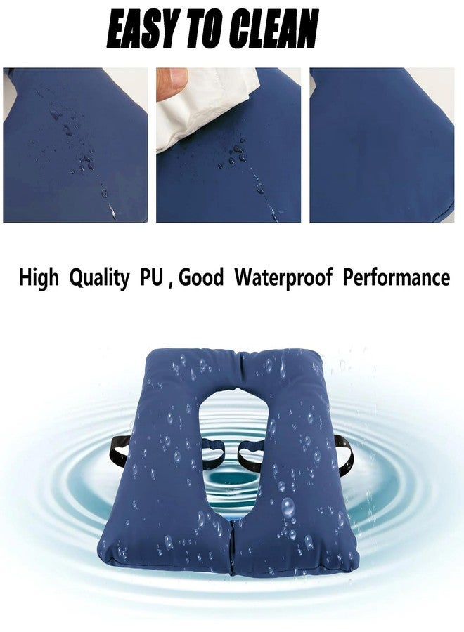 Could Spark Bedside Commode Cushion, Soft Padded Toilet Seat with Fixing Straps, Waterproof PU Leather Pad for Seniors Elderly, Universal Fit Shower Seat Cushion for Commode Chair Toilet Seat (Blue) - Image 2