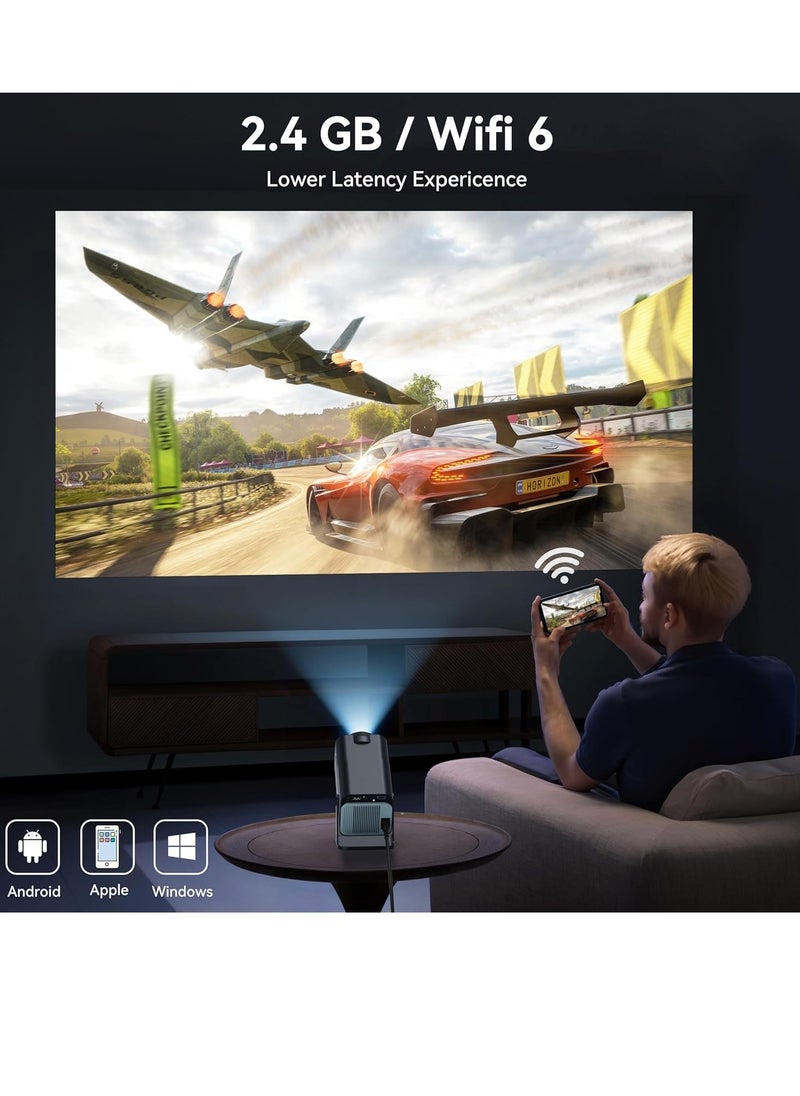 Generic - "Mini Projector 4K: Native 1080P Smart Projector with Android TV 11.0, WiFi, Bluetooth, Auto Keystone Correction, 10,000 Lumens, and 180-Degree Rotation – Model HY320 (Black)" - Image 1