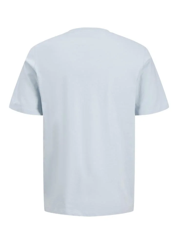 JACK & JONES Celestial Blue Regular Fit Crew Neck T-Shirt for Men | Best Price UAE