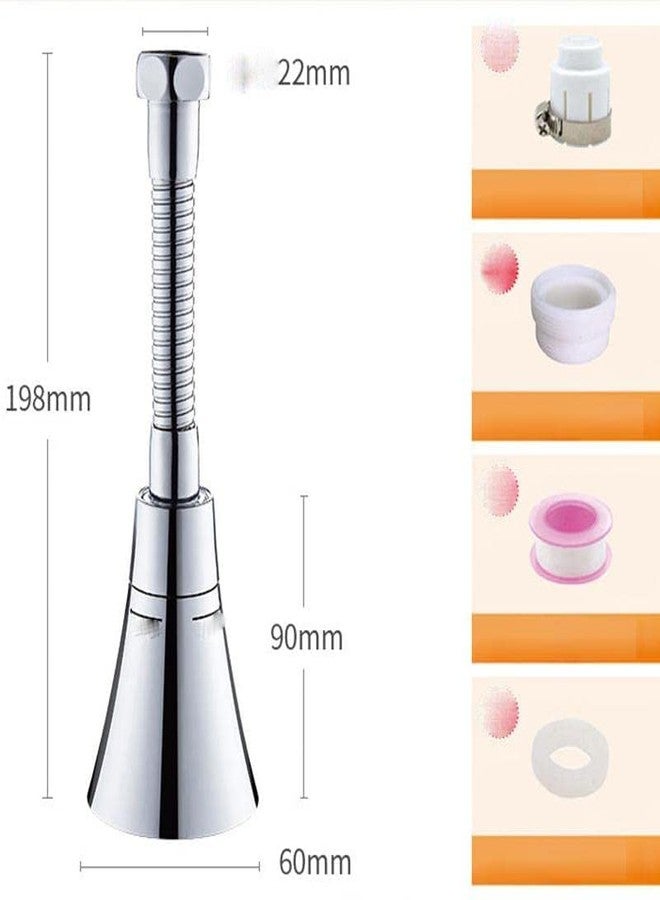 AKRIZA 2 Modes Water Swivel Faucet Extension with Nozzle 360 Degree Kitchen Tap Aerator Water Saving Faucet Sprayer Rotatable Water Bubbler Aerator for Bathroom and Kitchen Accessories Items - Image 2