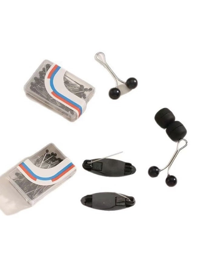 Royal Hijab Pins Set for Women 2 magnets, 2 pearl clip pins, 2 safety pins, 2 boxes pins - Image 2