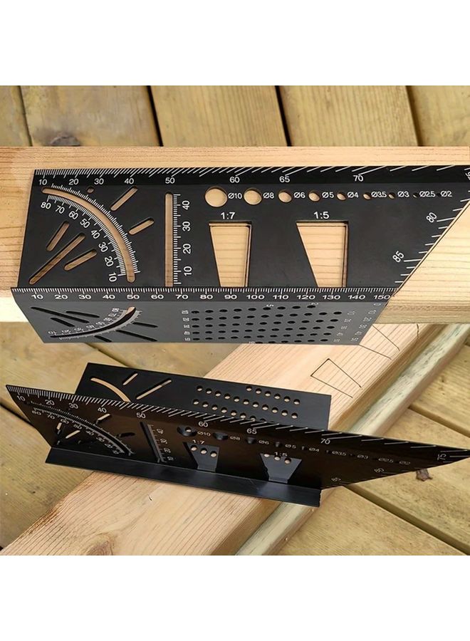 1pc Multi Functional PVC Angle Measuring Ruler 45 and 90 Degree Markings for 3D Woodworking and Drawing - Image 2