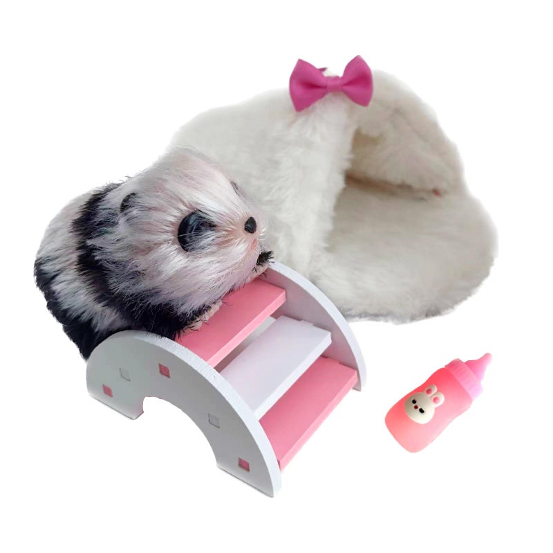 VOLOBE Silicone Panda 5 Inches Soft Mini Realistic Panda as Silicone Piglet Companion with Accessories for Kids Boy Girl Birthday Gift Panda - Image 3