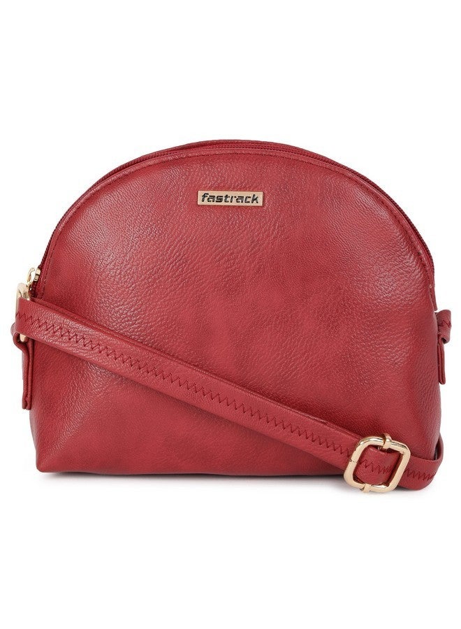 Fastrack Women‚Äôs Round Small Everyday Sling Bag (Bright Maroon) - Image 1